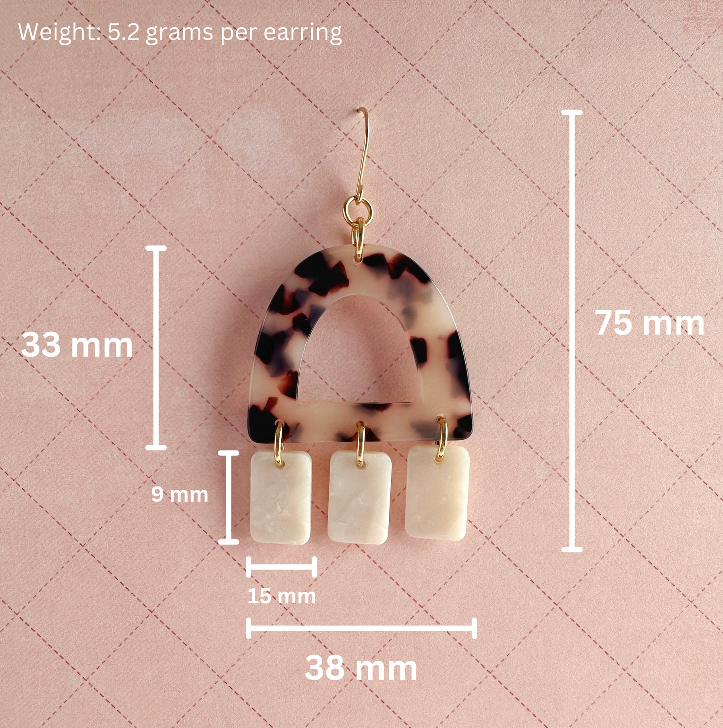 Tortoiseshell Arches with Ivory Dangles
