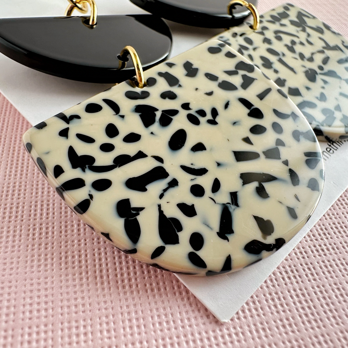 Geometric Dalmatian Print Dangles