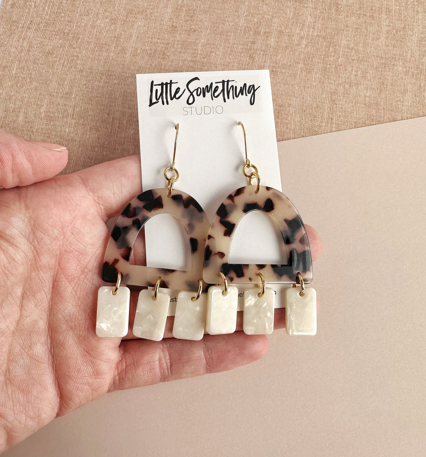Tortoiseshell Arches with Ivory Dangles