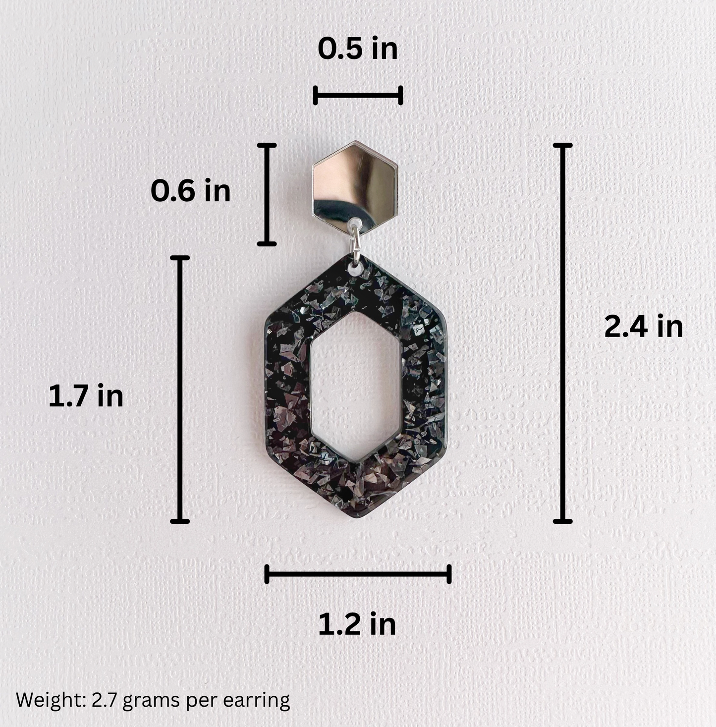Chunky Glitter Hexagon Party Dangles