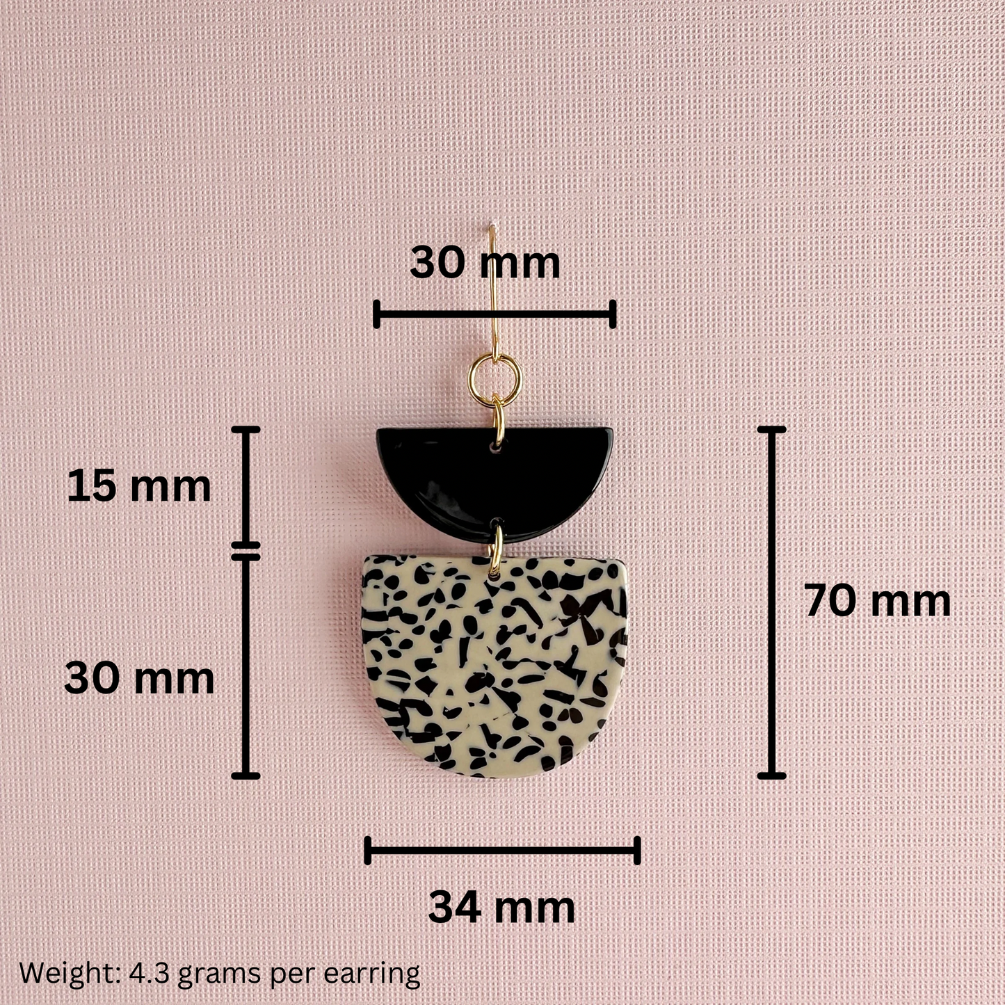Geometric Dalmatian Print Dangles