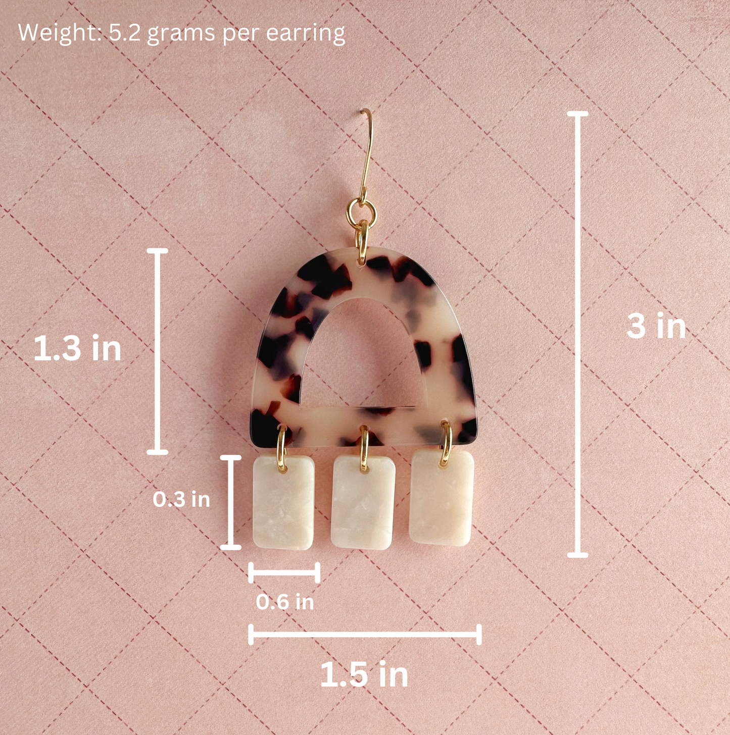 Tortoiseshell Arches with Ivory Dangles