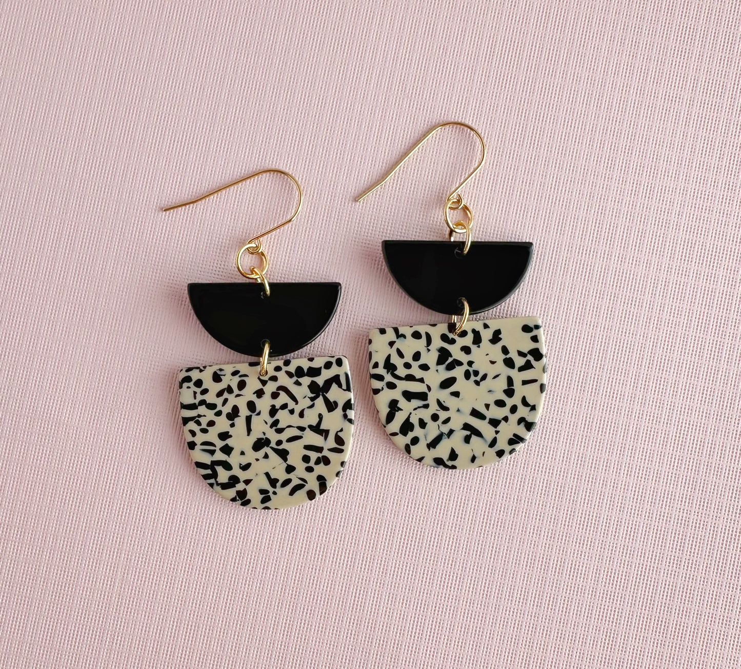 Geometric Dalmatian Print Dangles