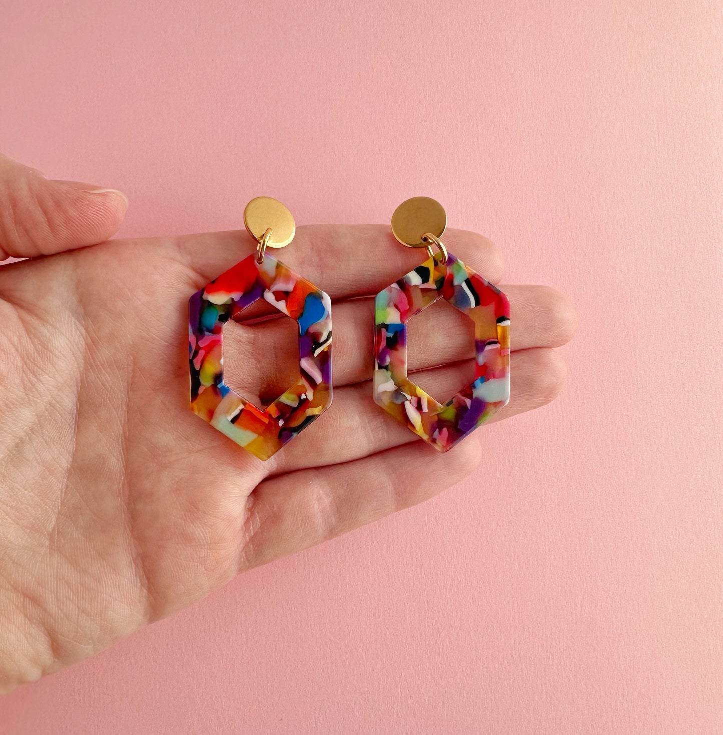 Colorful Hexagon Dangles