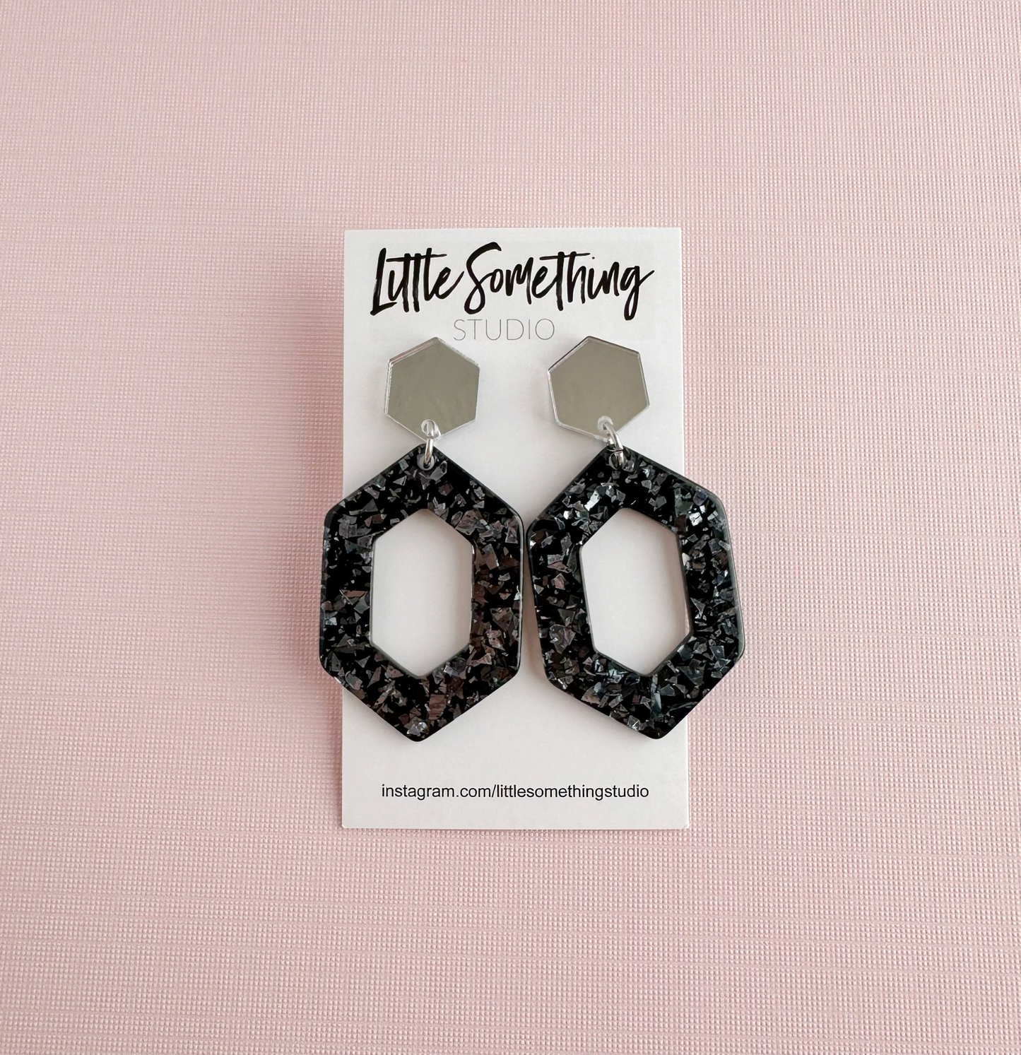 Chunky Glitter Hexagon Party Dangles