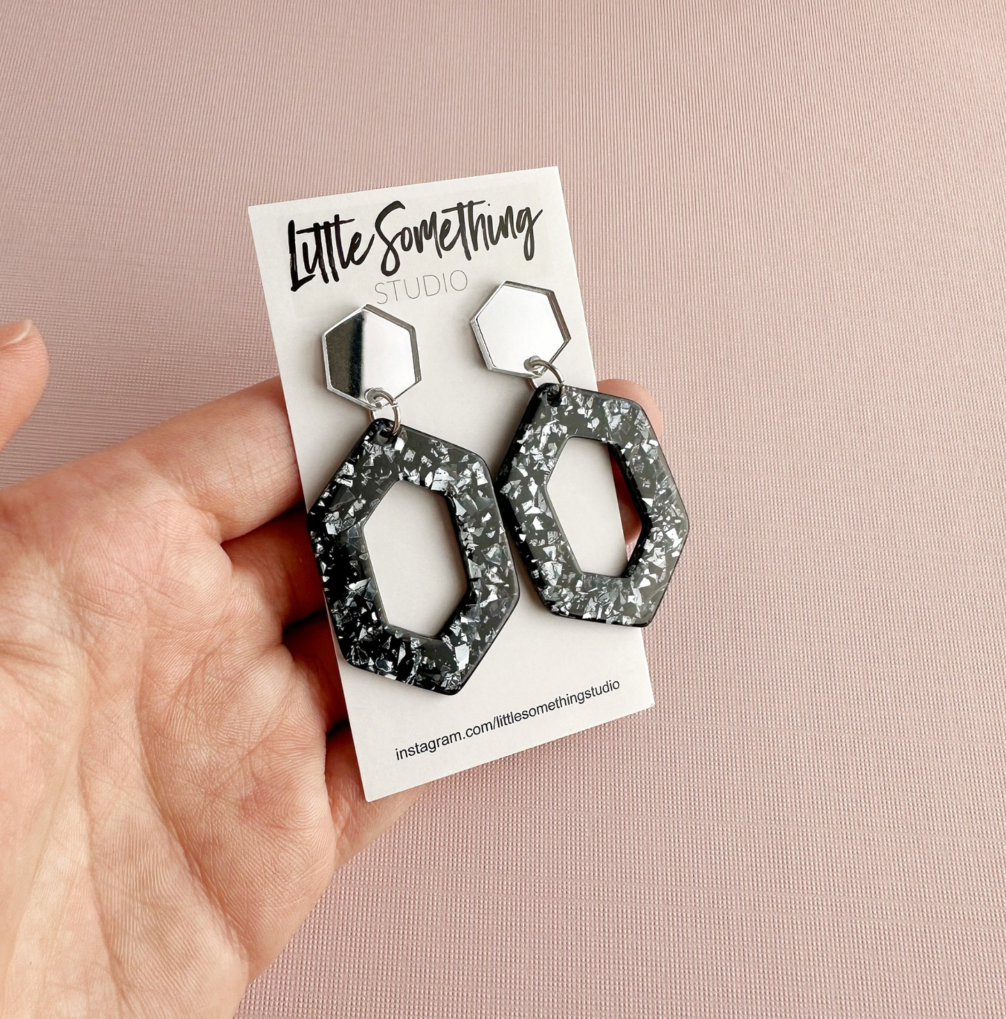 Chunky Glitter Hexagon Party Dangles