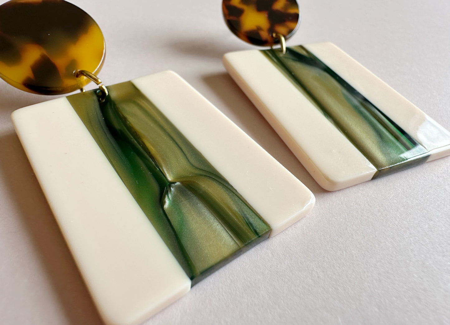 Modern Art Deco & Tortoiseshell Dangles