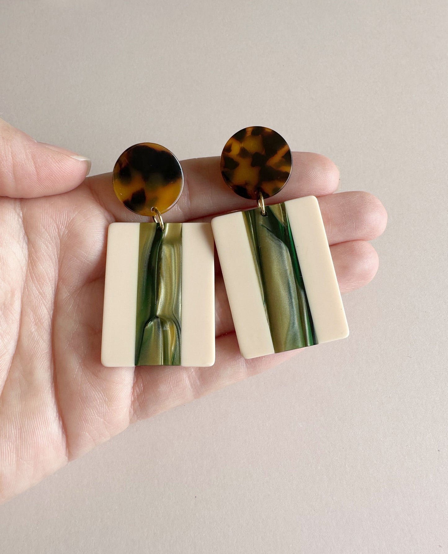 Modern Art Deco & Tortoiseshell Dangles