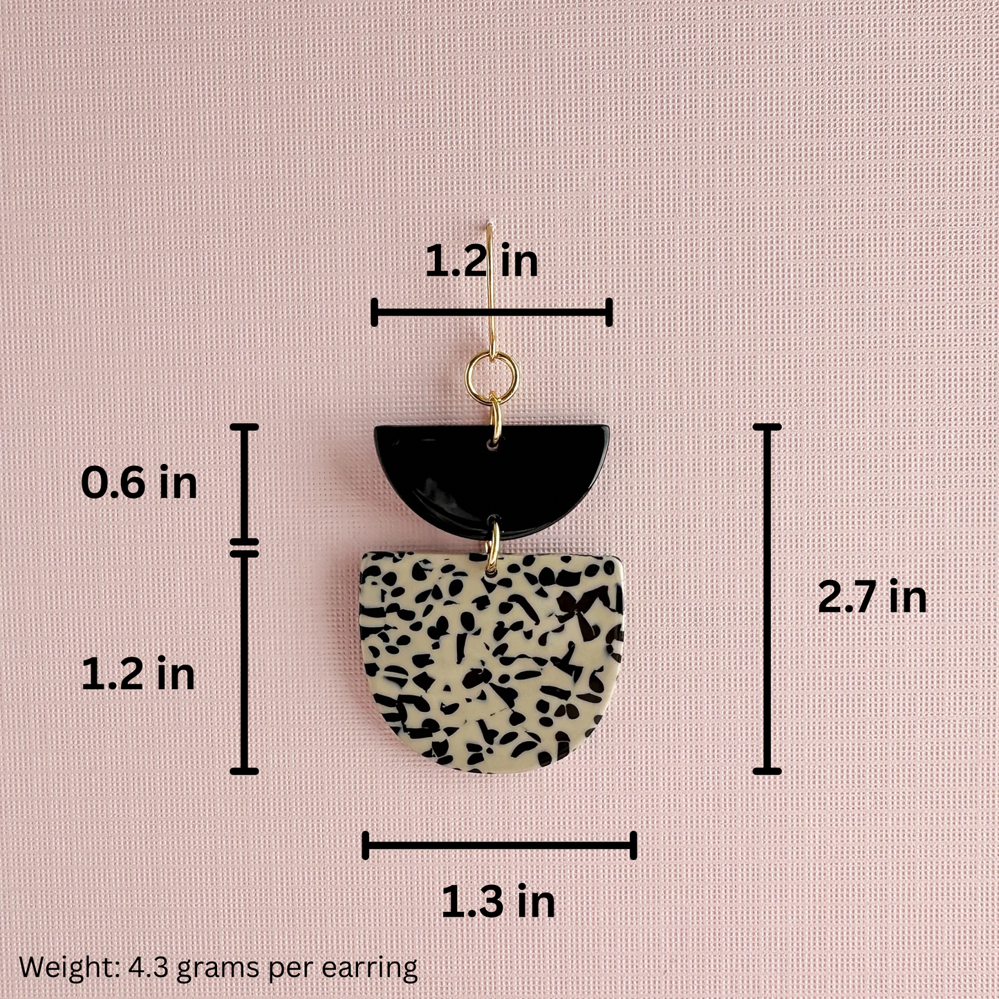 Geometric Dalmatian Print Dangles