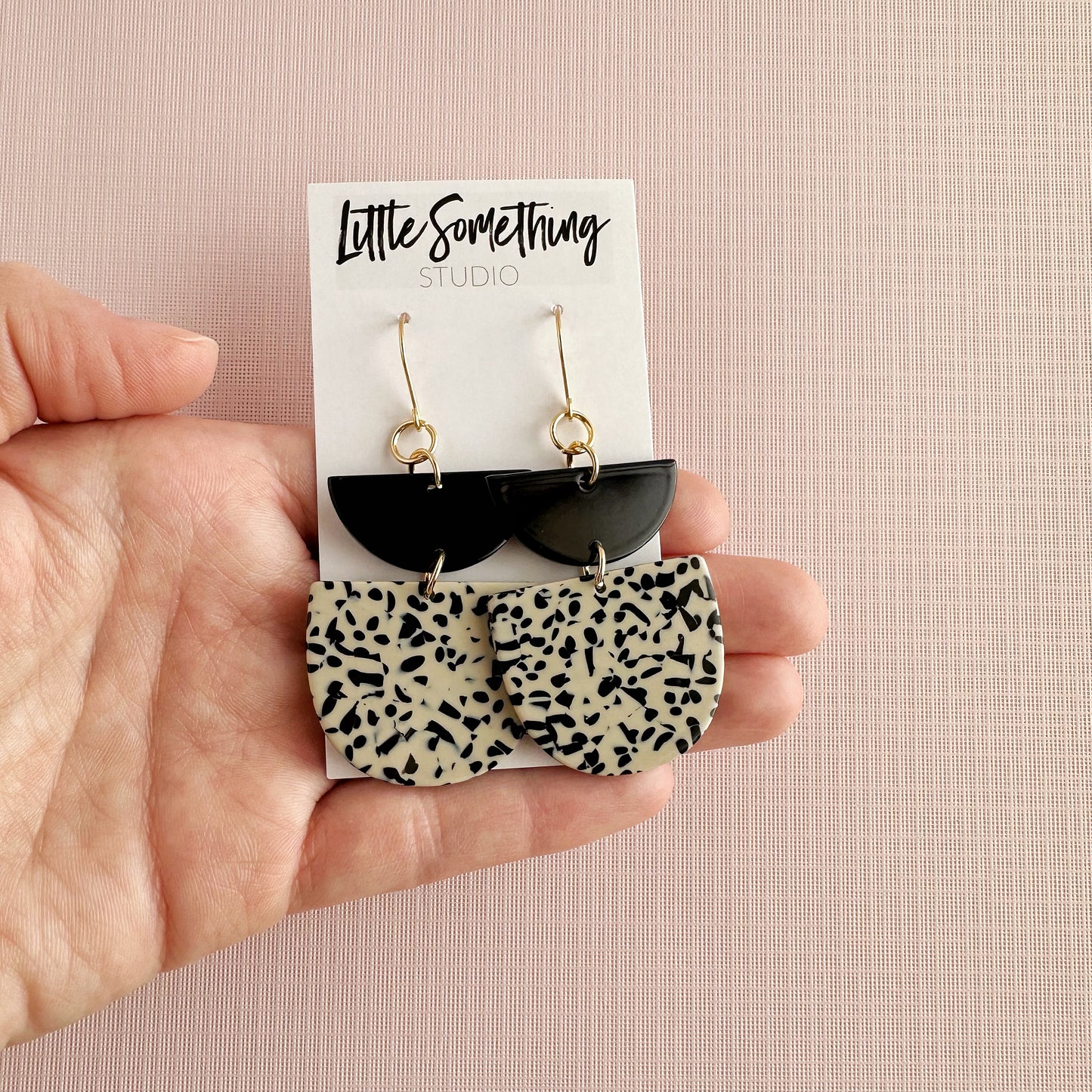 Geometric Dalmatian Print Dangles