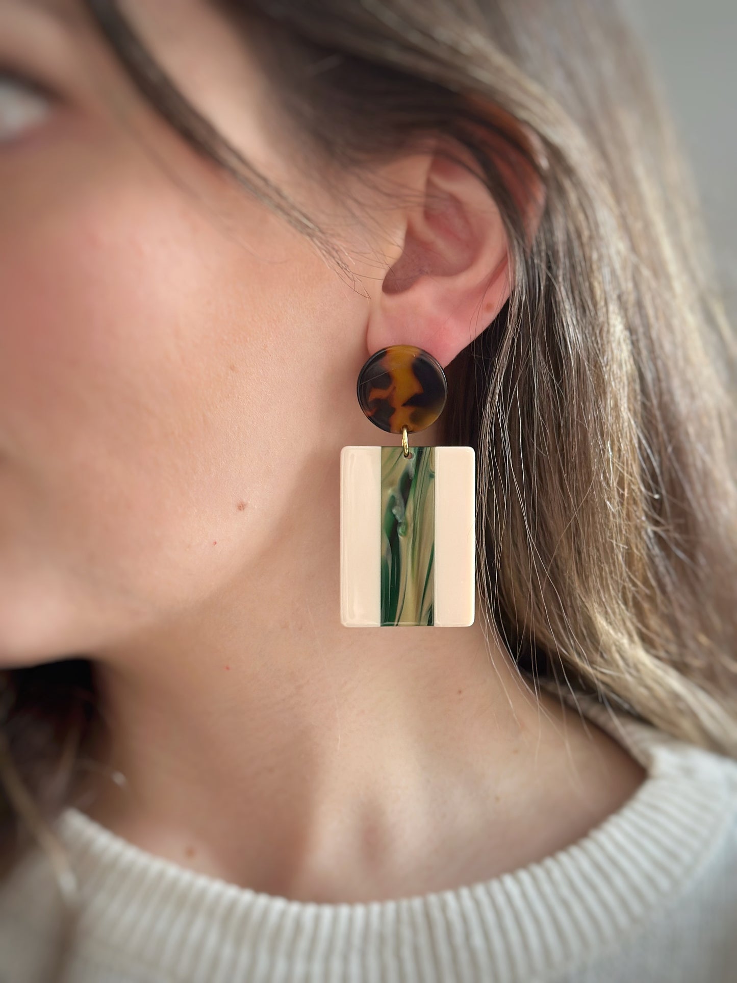 Modern Art Deco & Tortoiseshell Dangles