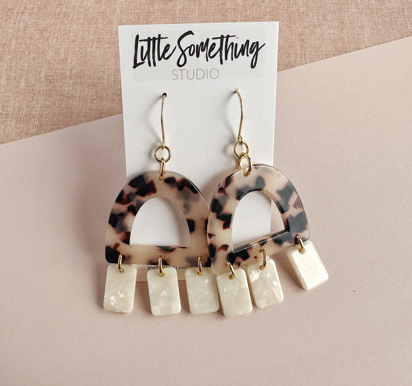 Tortoiseshell Arches with Ivory Dangles