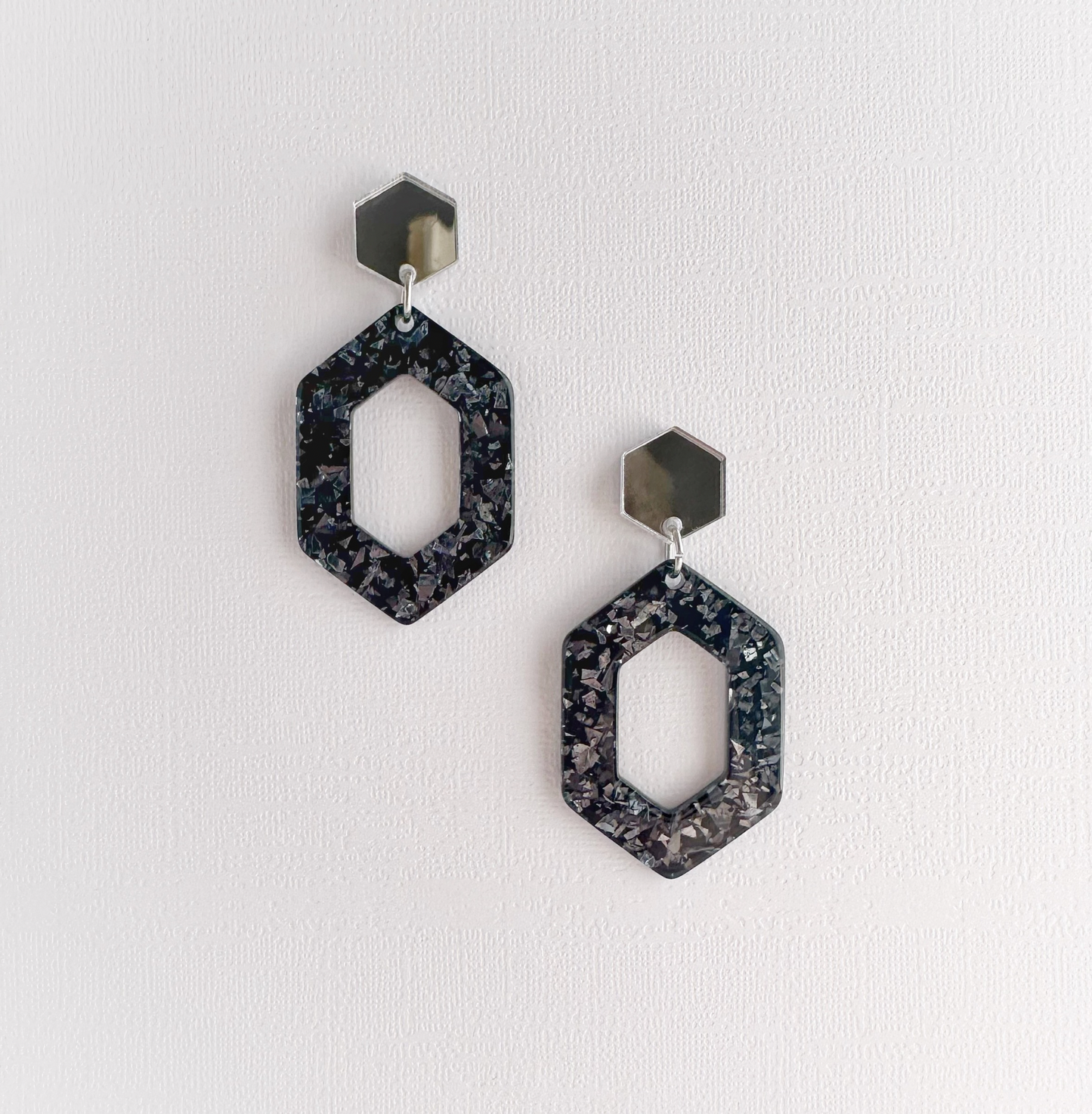 Chunky Glitter Hexagon Party Dangles