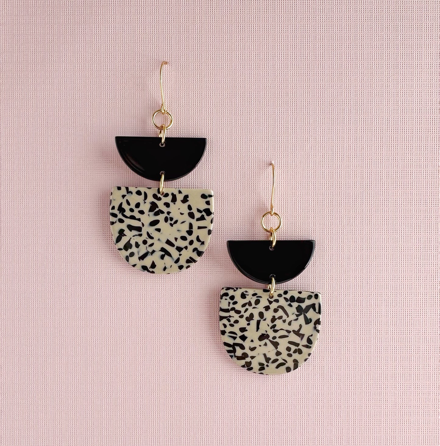 Geometric Dalmatian Print Dangles