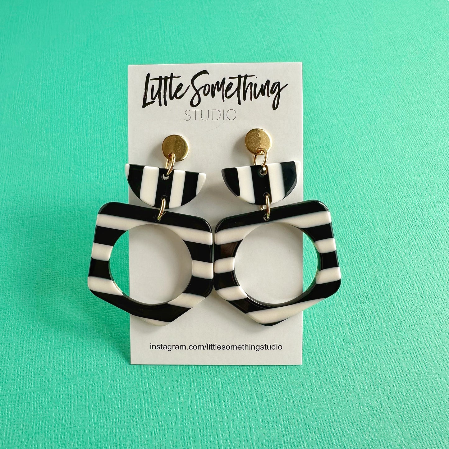 Black & White Striped Funky Dangles