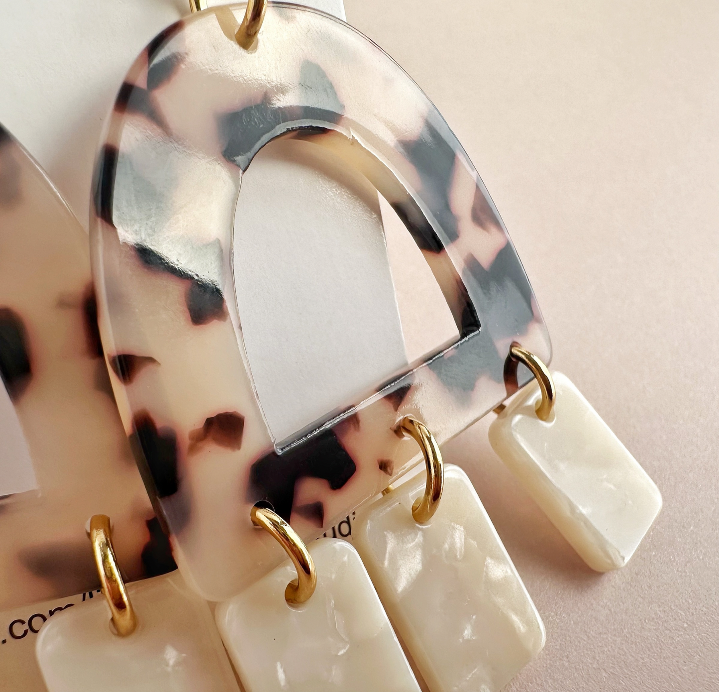 Tortoiseshell Arches with Ivory Dangles