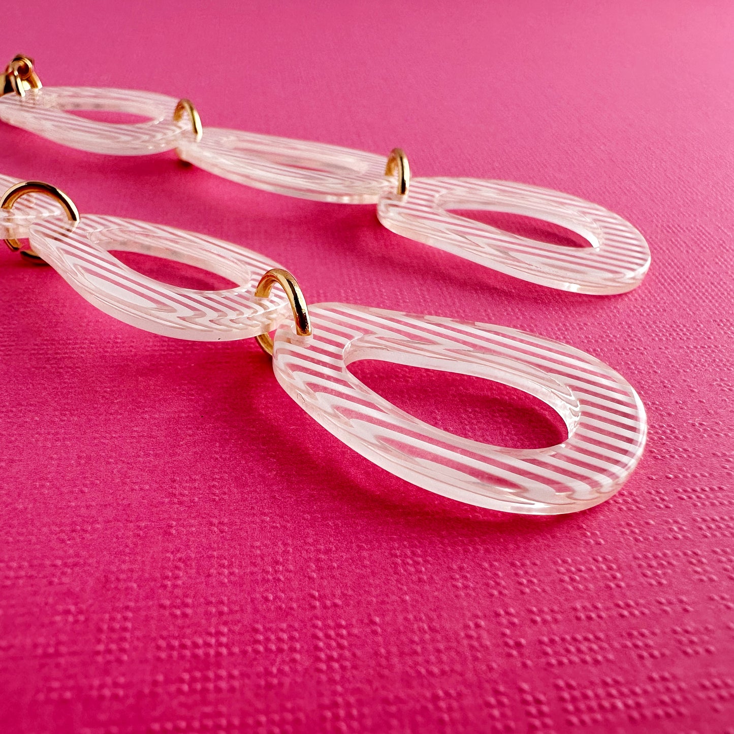 White Striped Organic Triple Teardrops