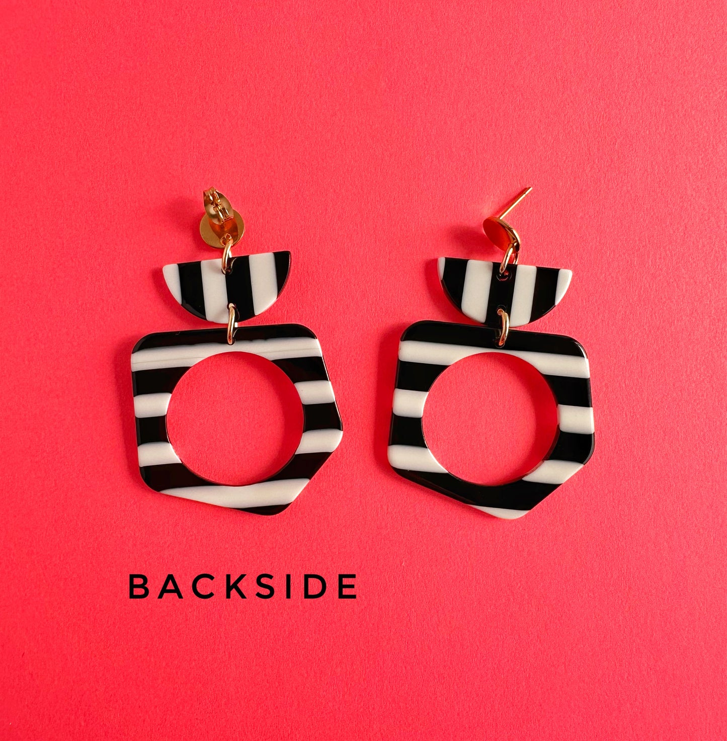 Black & White Striped Funky Dangles