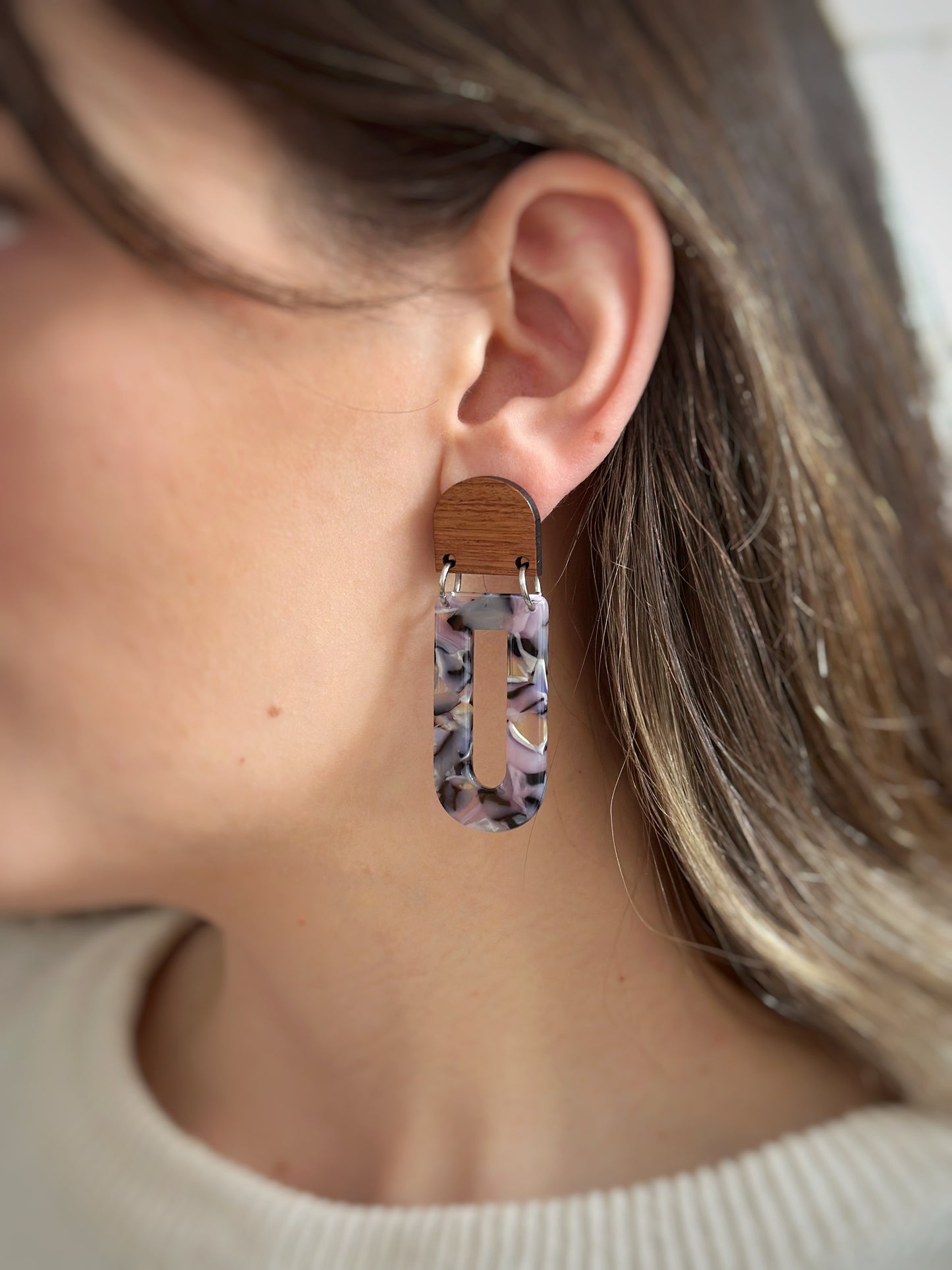 Modern Marbled Pastel Dangles