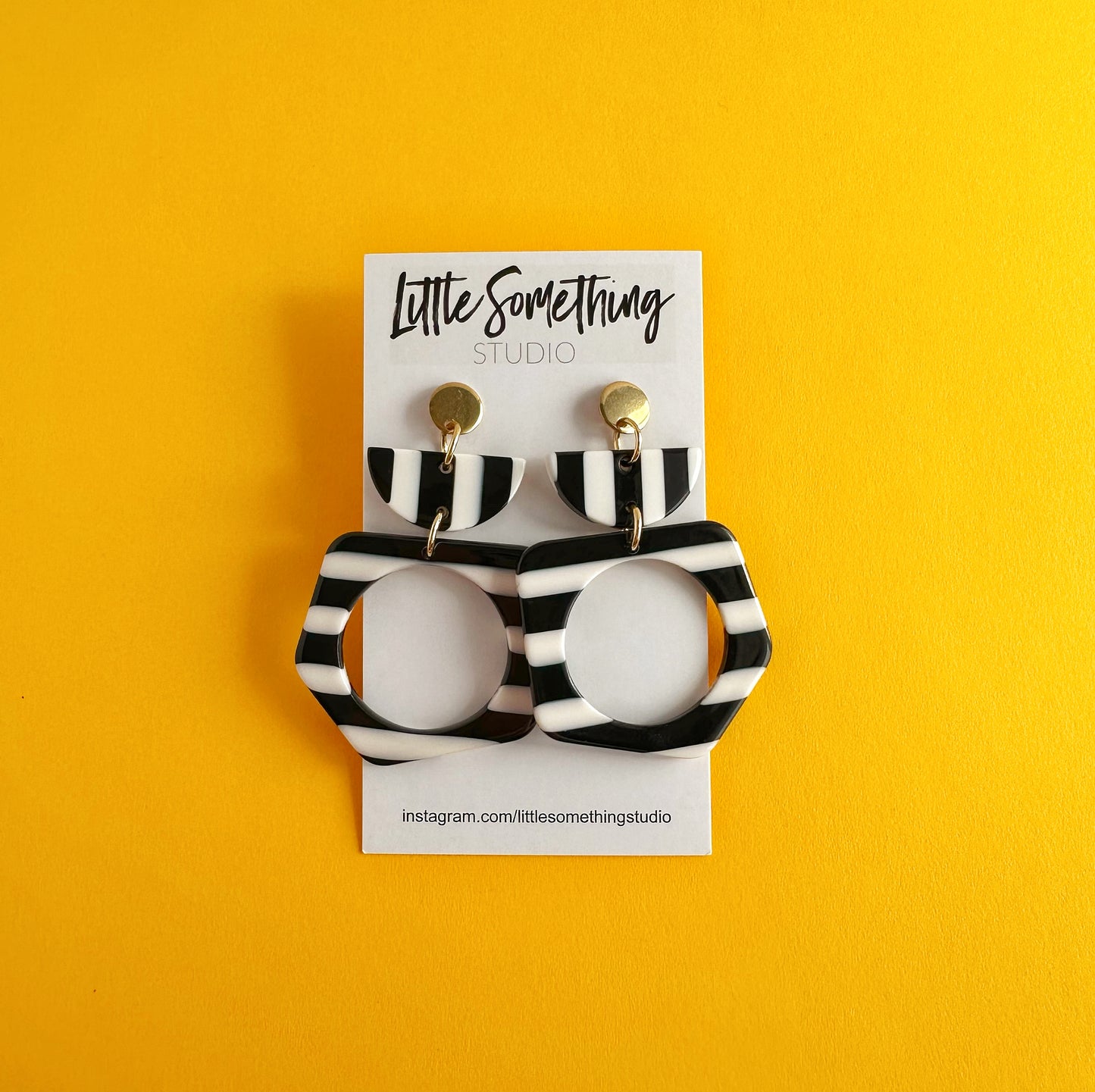 Black & White Striped Funky Dangles