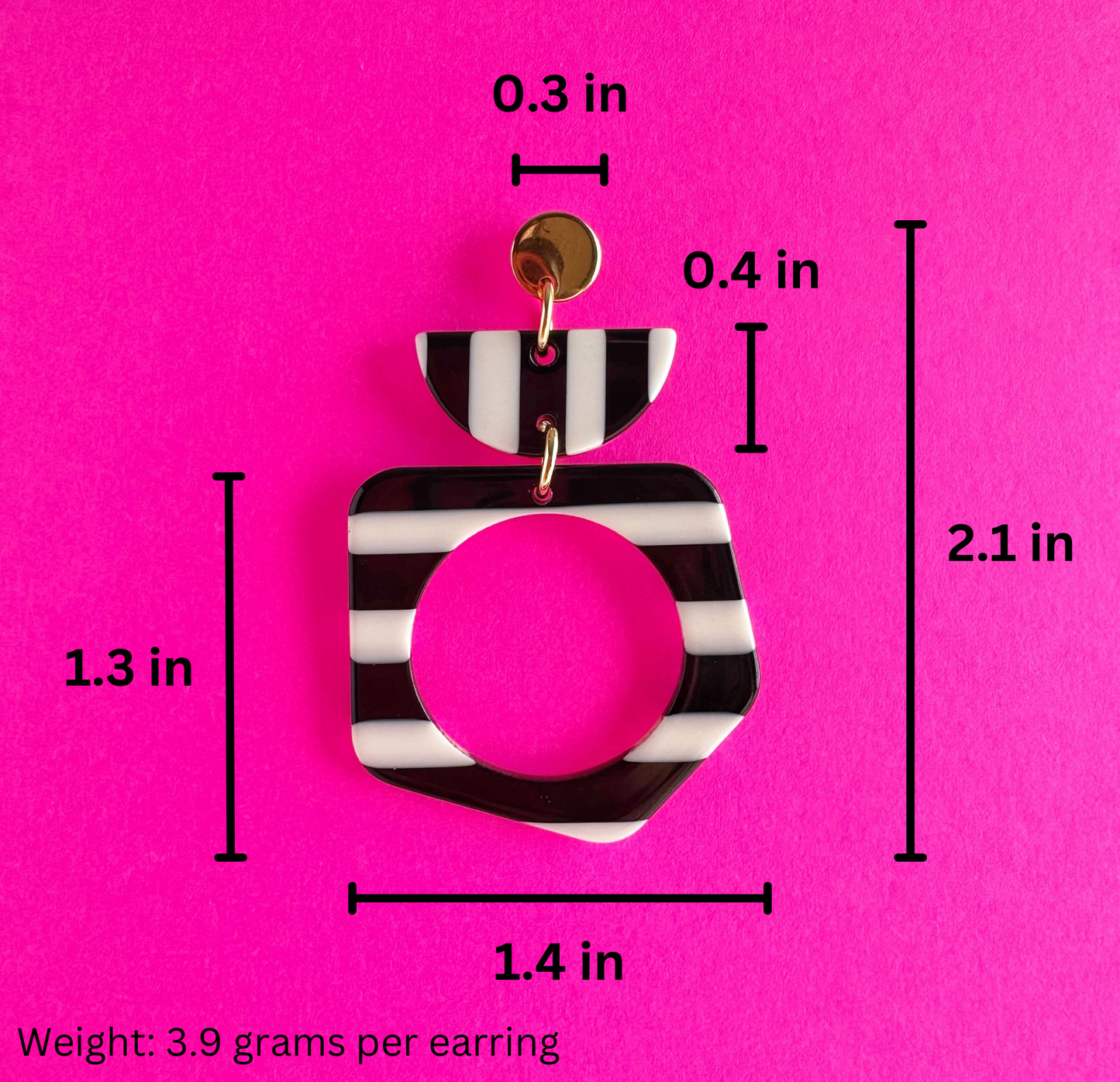 Black & White Striped Funky Dangles