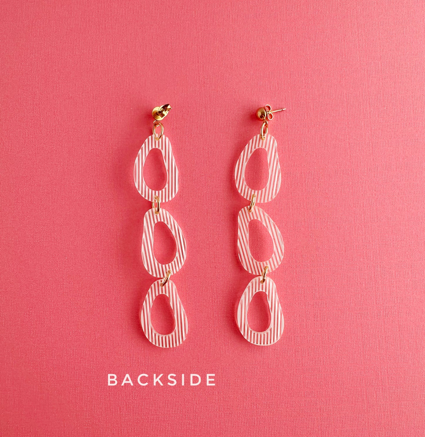 White Striped Organic Triple Teardrops