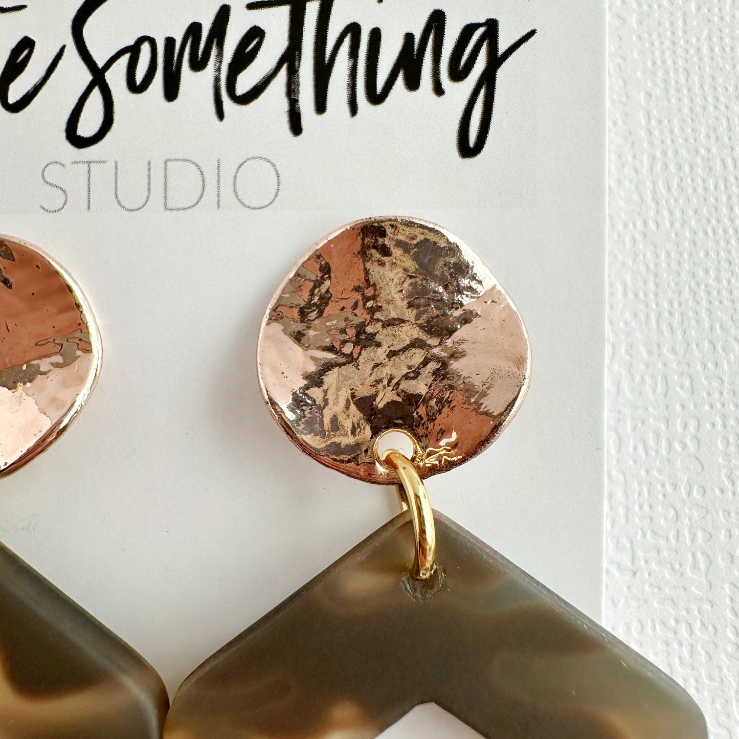 Matte Tortoiseshell Hexagon Dangles