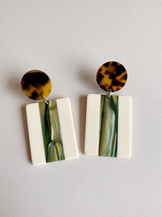 Modern Art Deco & Tortoiseshell Dangles