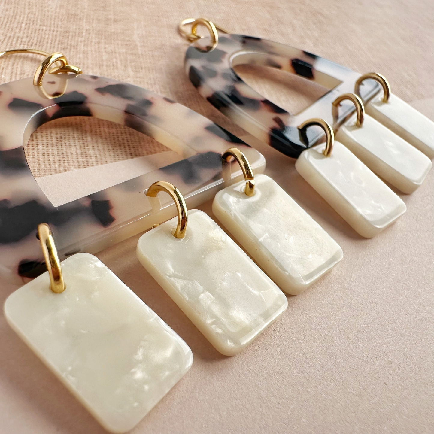 Tortoiseshell Arches with Ivory Dangles