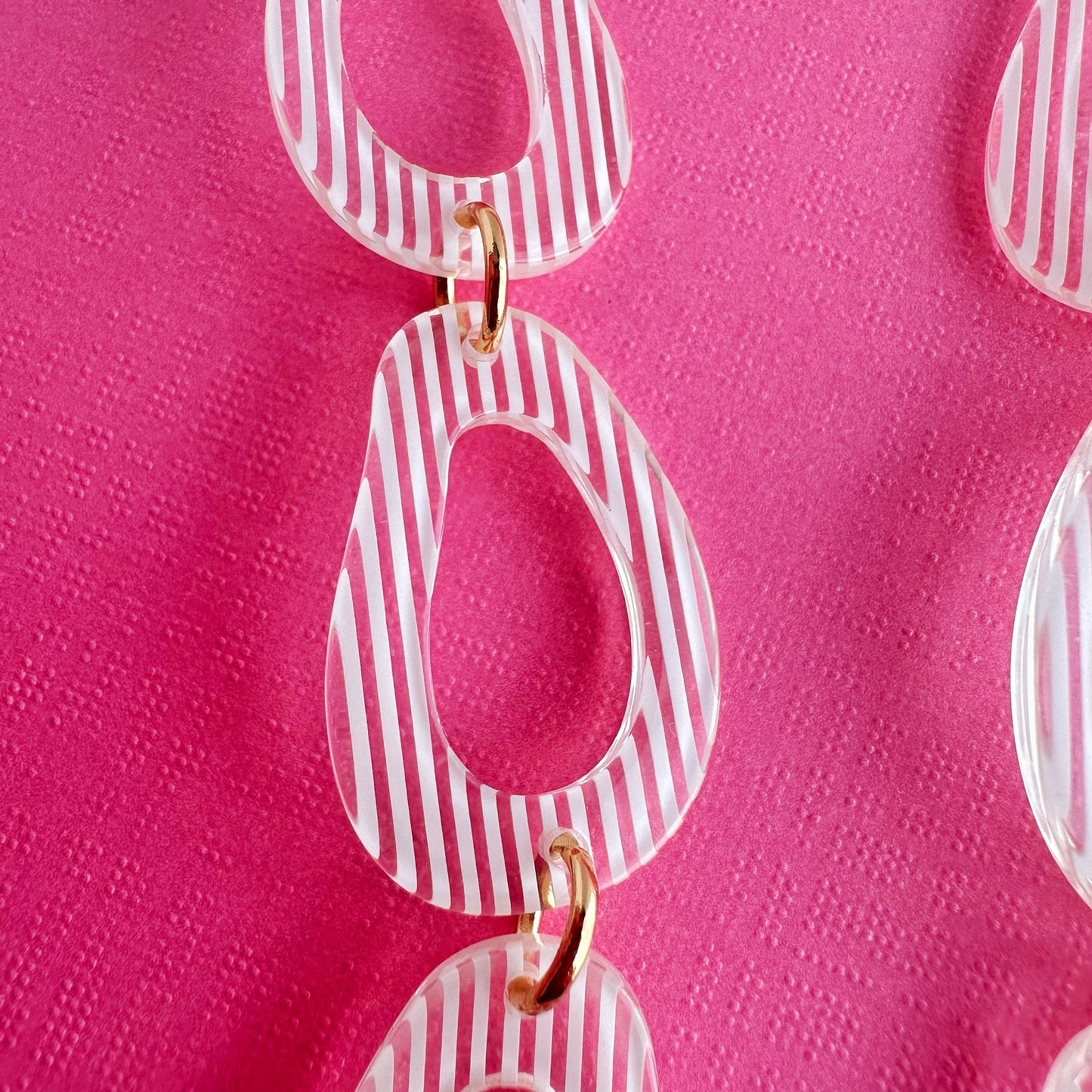 White Striped Organic Triple Teardrops