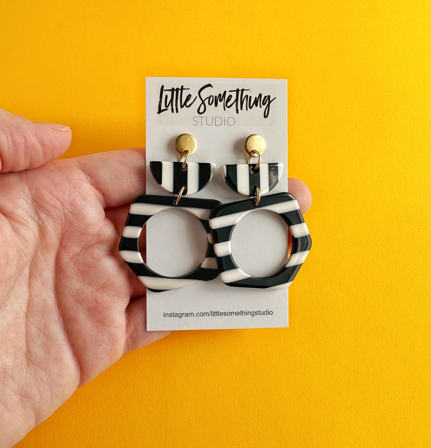 Black & White Striped Funky Dangles