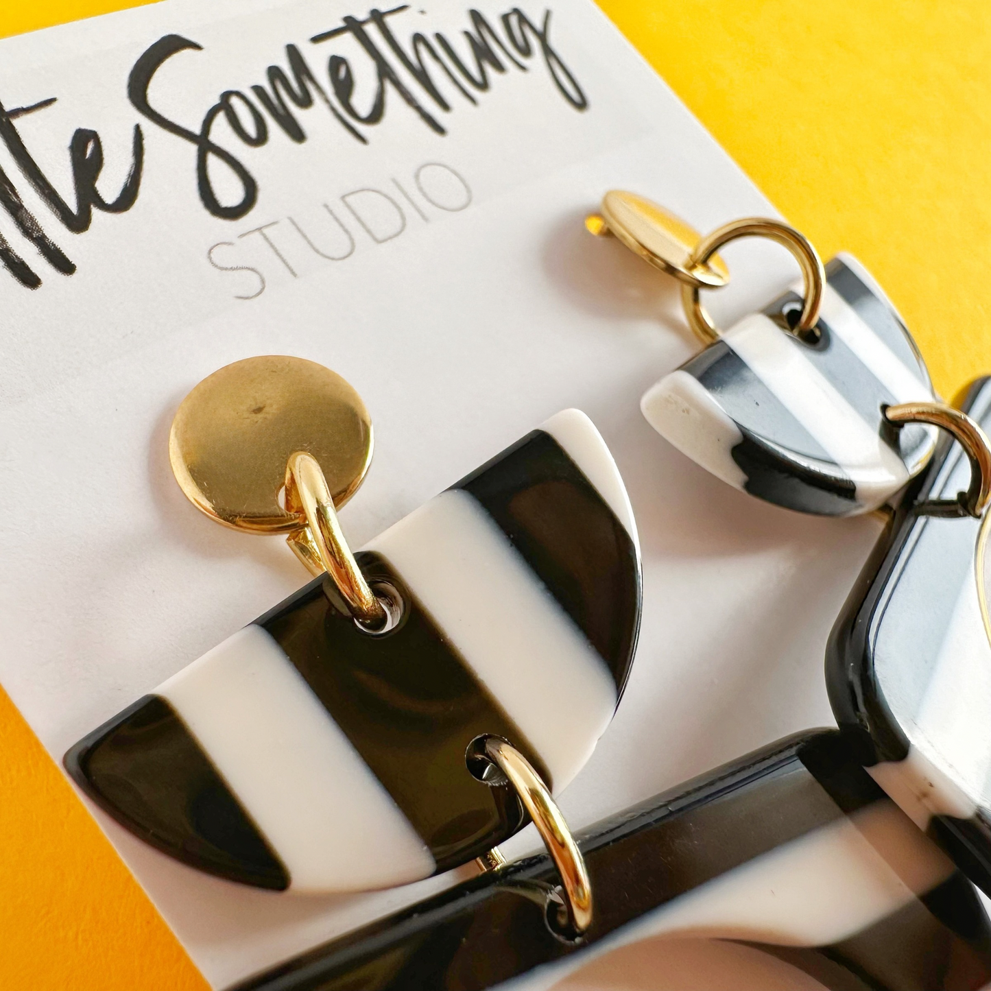 Black & White Striped Funky Dangles