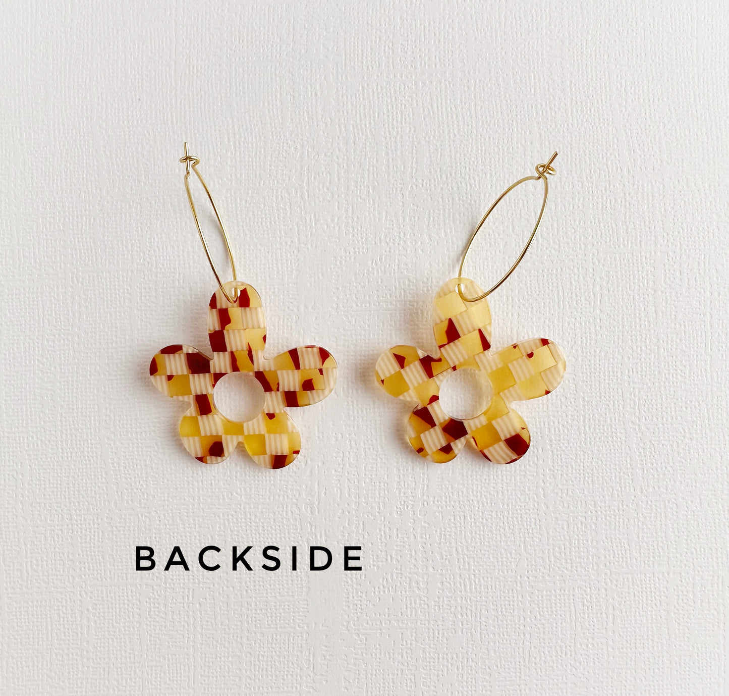 Retro 70’s Gingham Flowers on Hoops