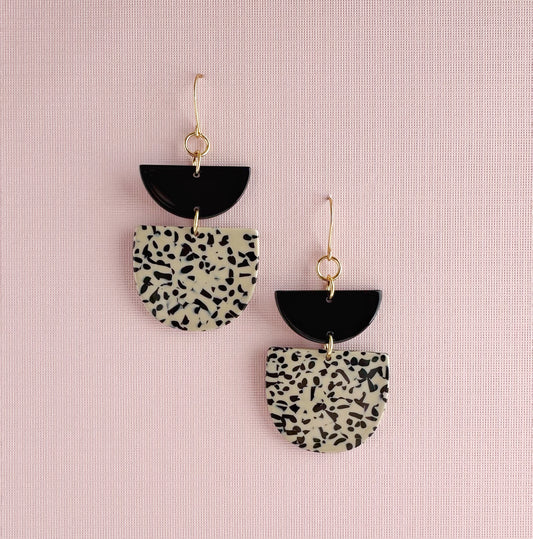 Geometric Dalmatian Print Dangles