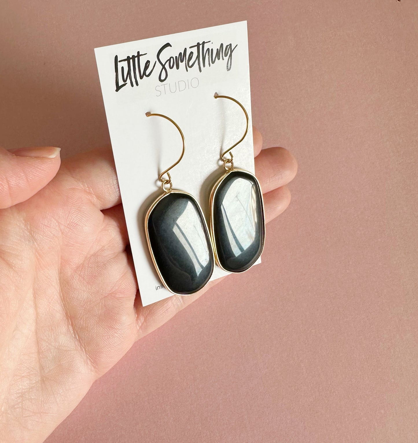 Black Agate Dangles