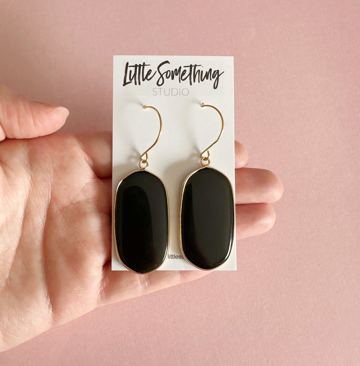 Black Agate Dangles