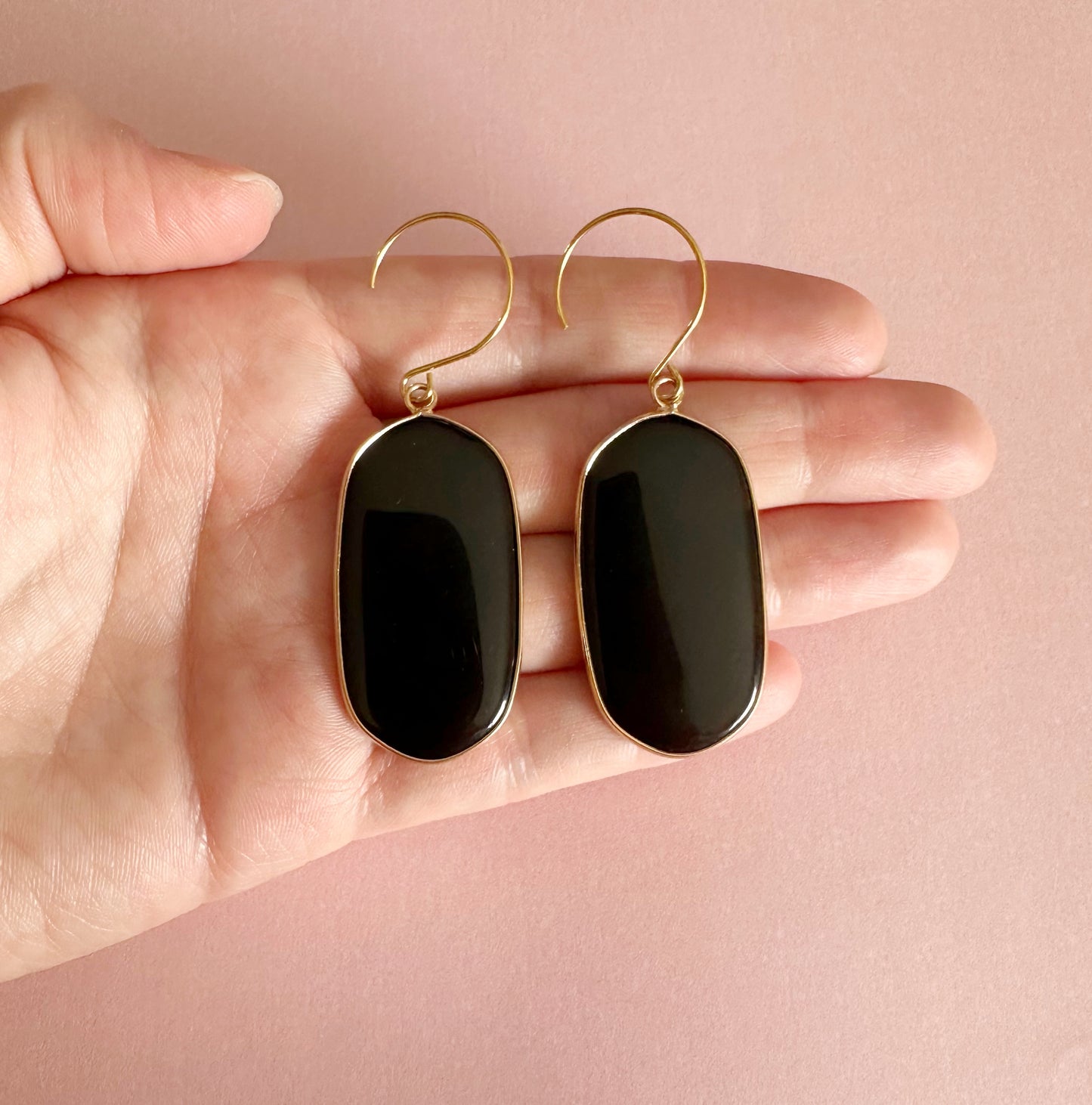 Black Agate Dangles