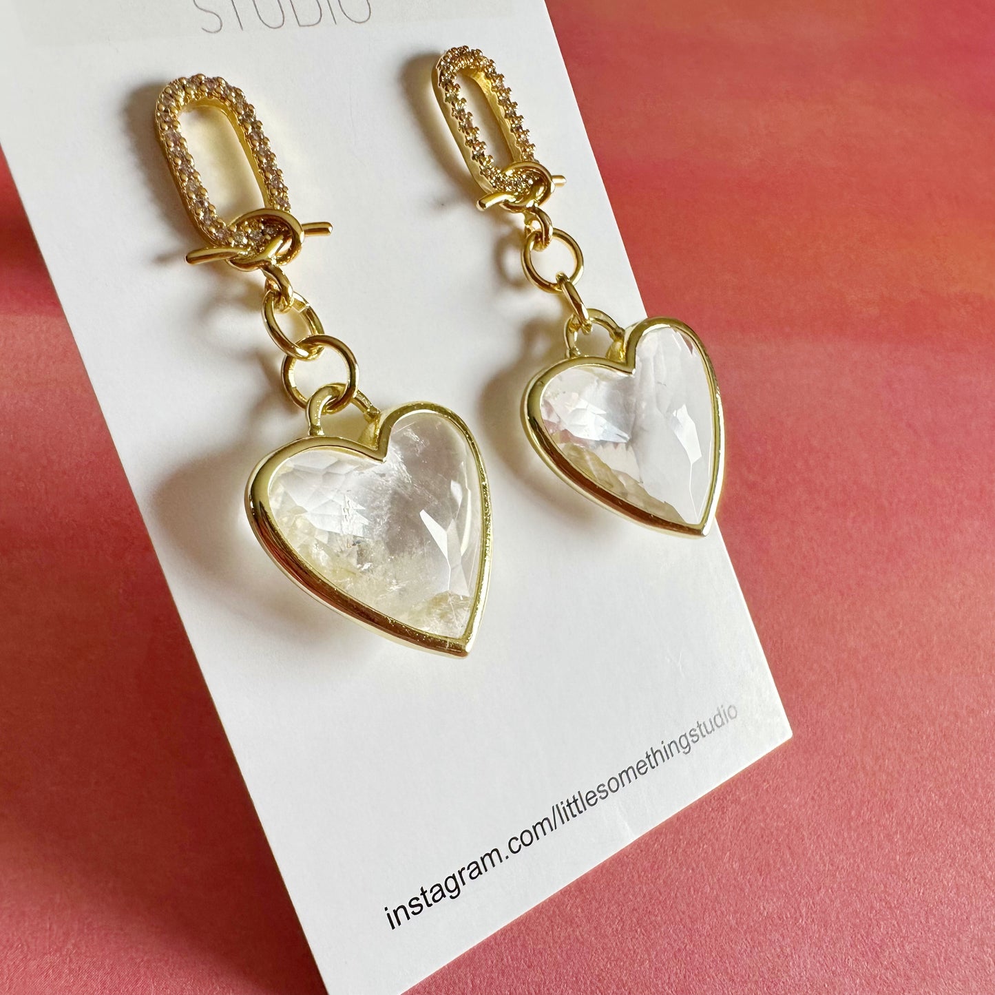 Clear Quartz Hearts