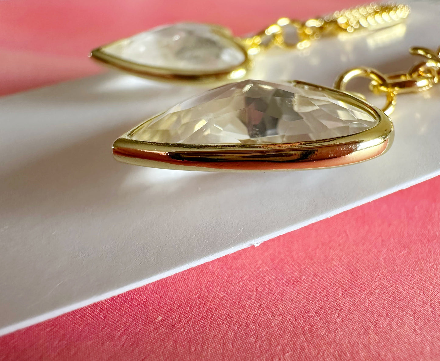 Clear Quartz Hearts