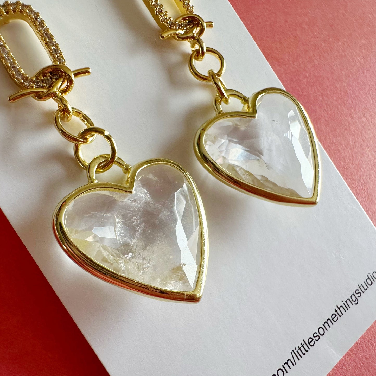 Clear Quartz Hearts