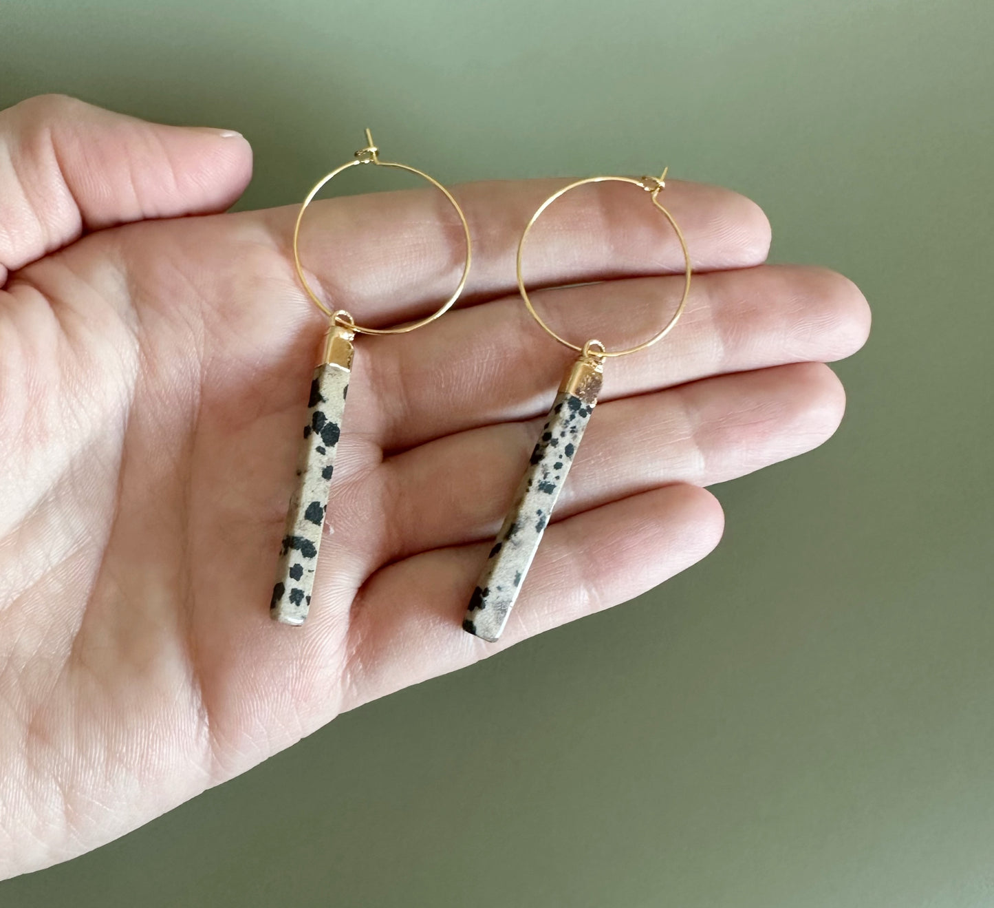 Dalmatian Jasper Hoops