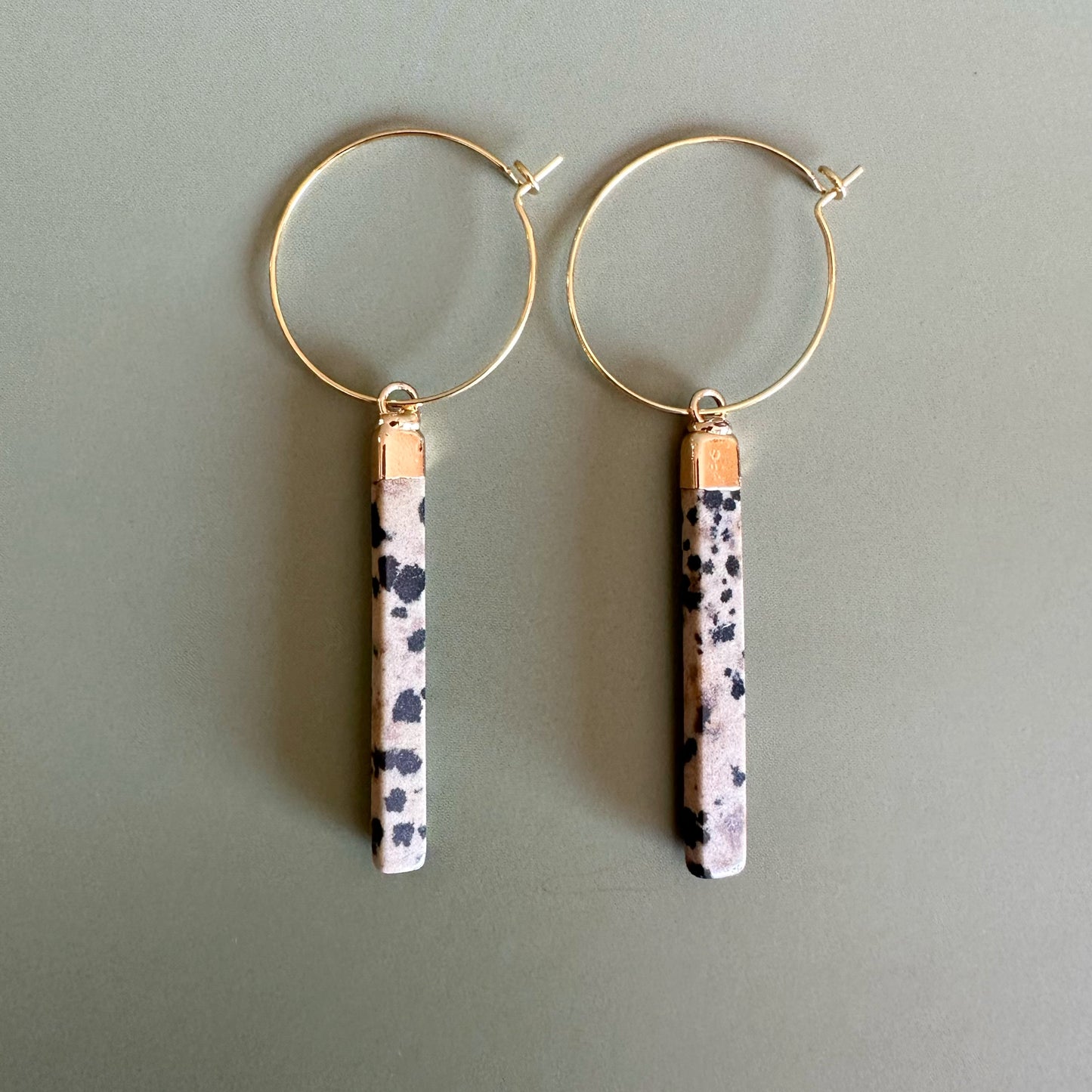 Dalmatian Jasper Hoops