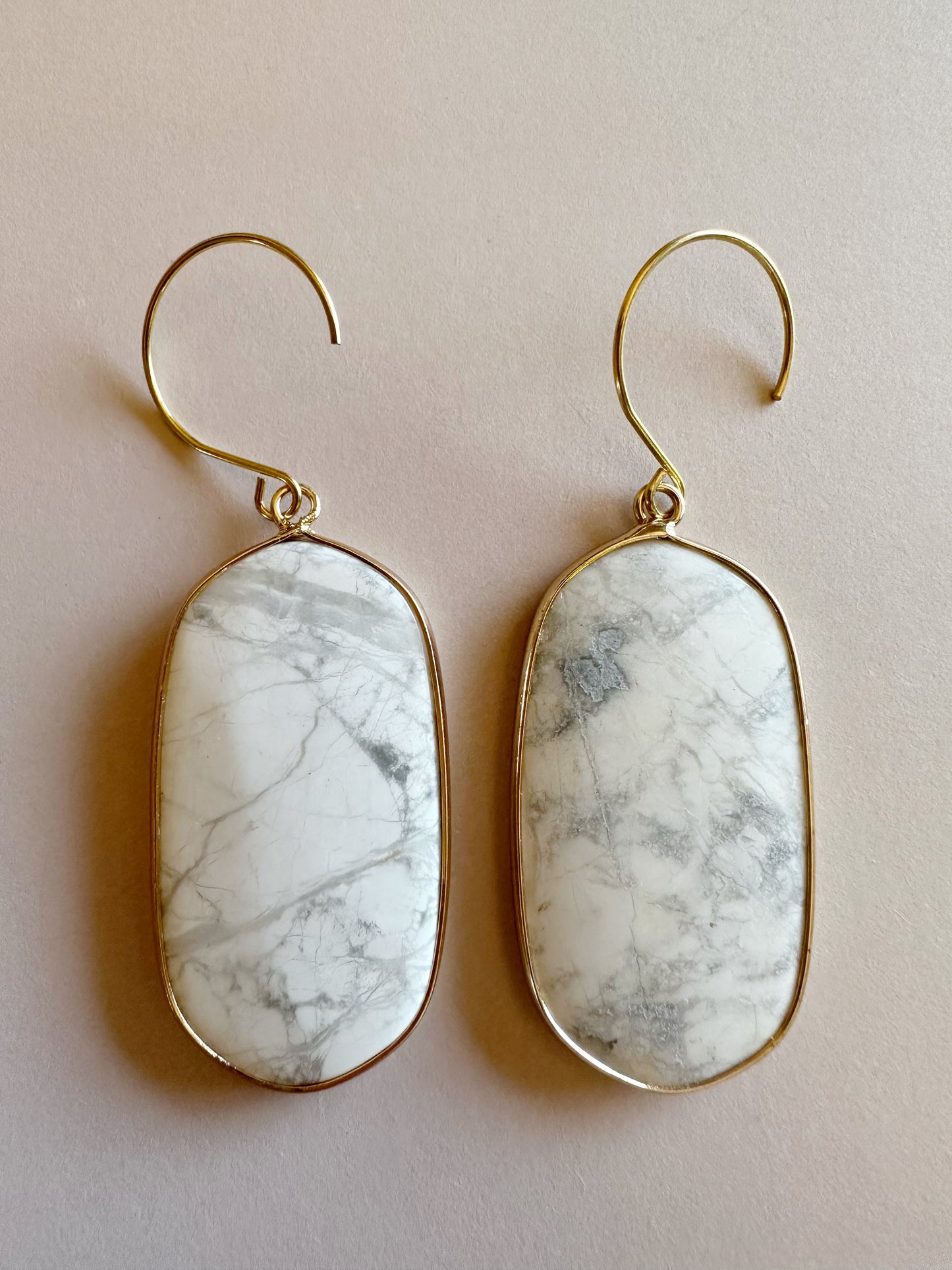 White Marble Howlite Dangles