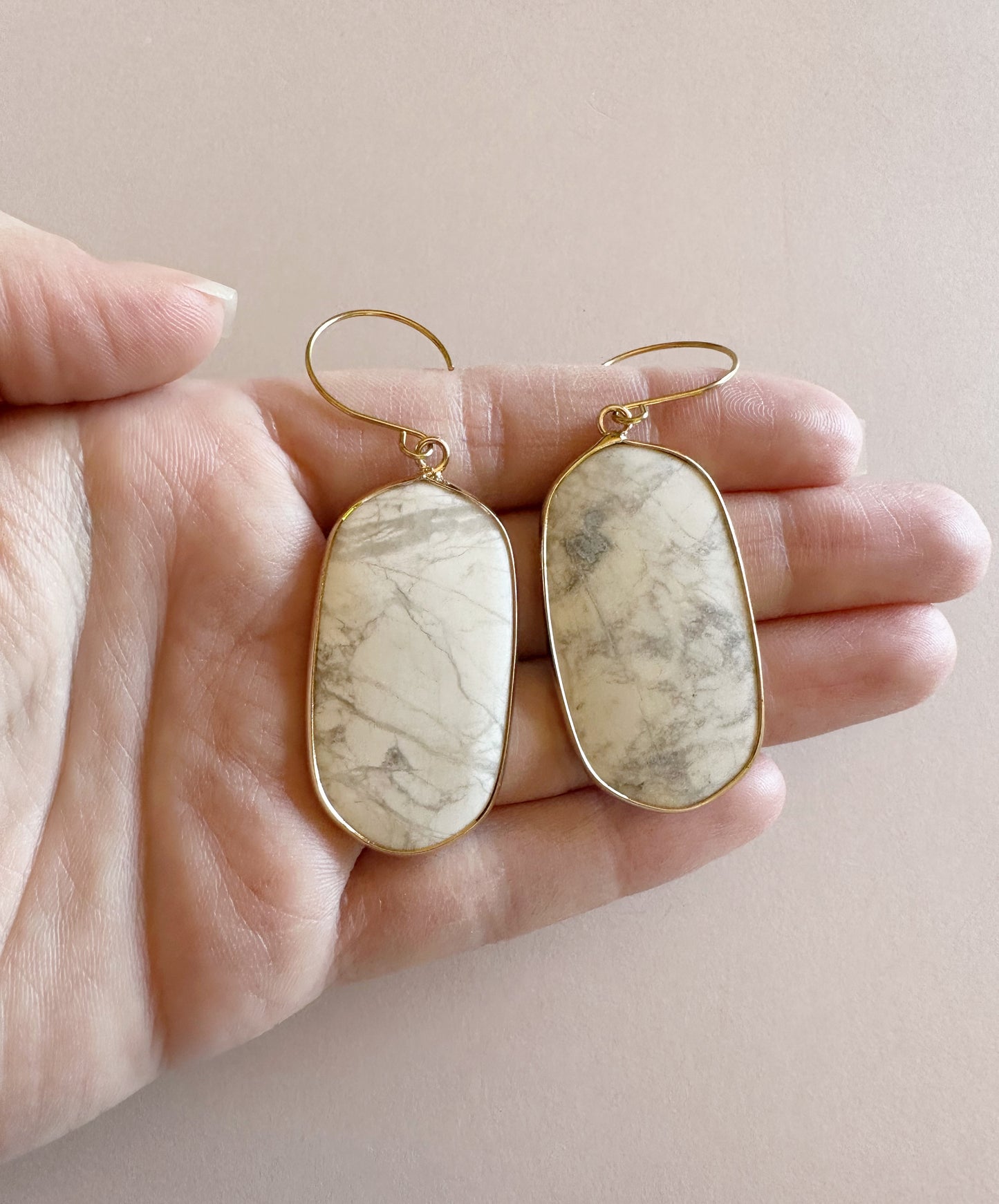 White Marble Howlite Dangles