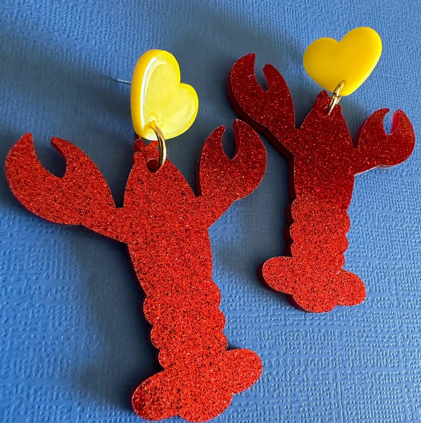 Lobster Love Glitter Dangles