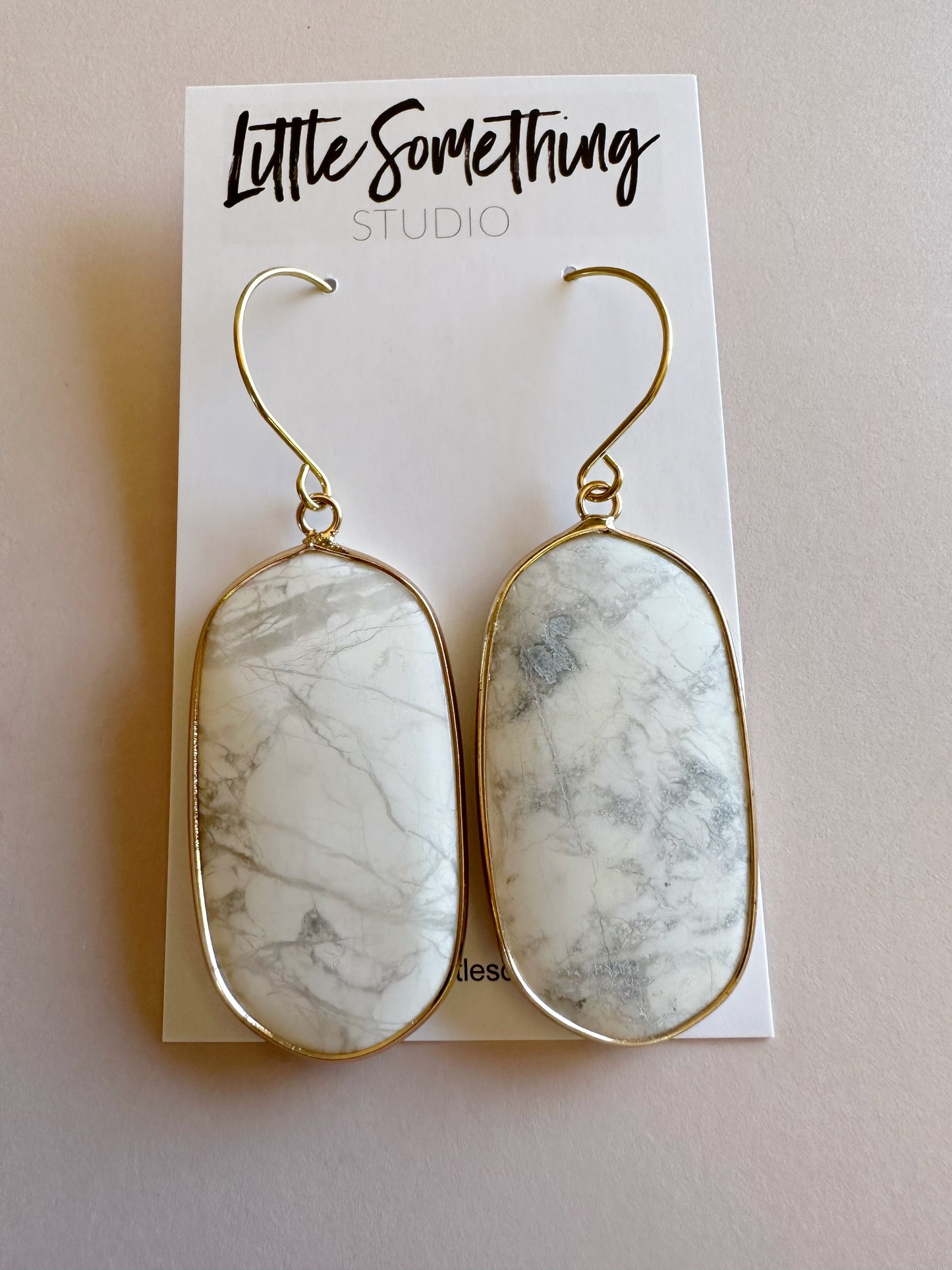 White Marble Howlite Dangles