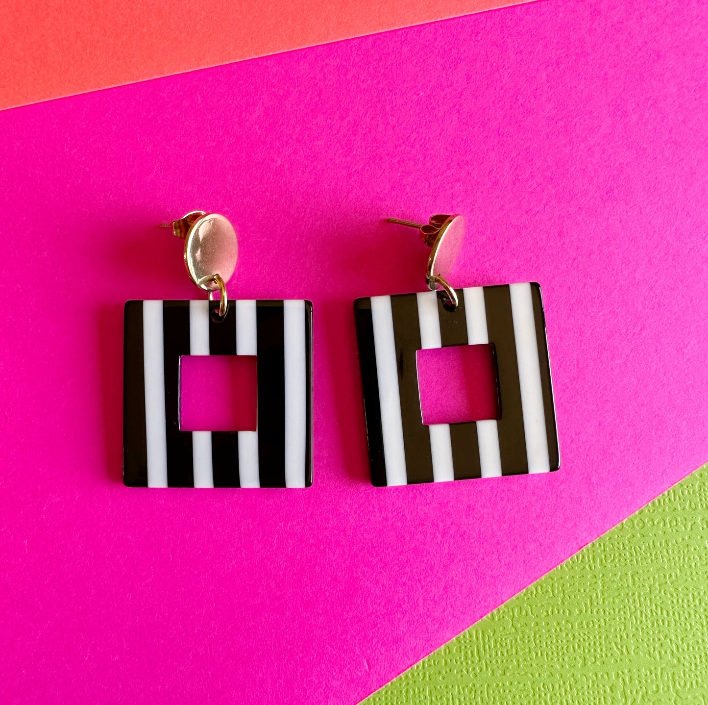 Black & White Striped Squares