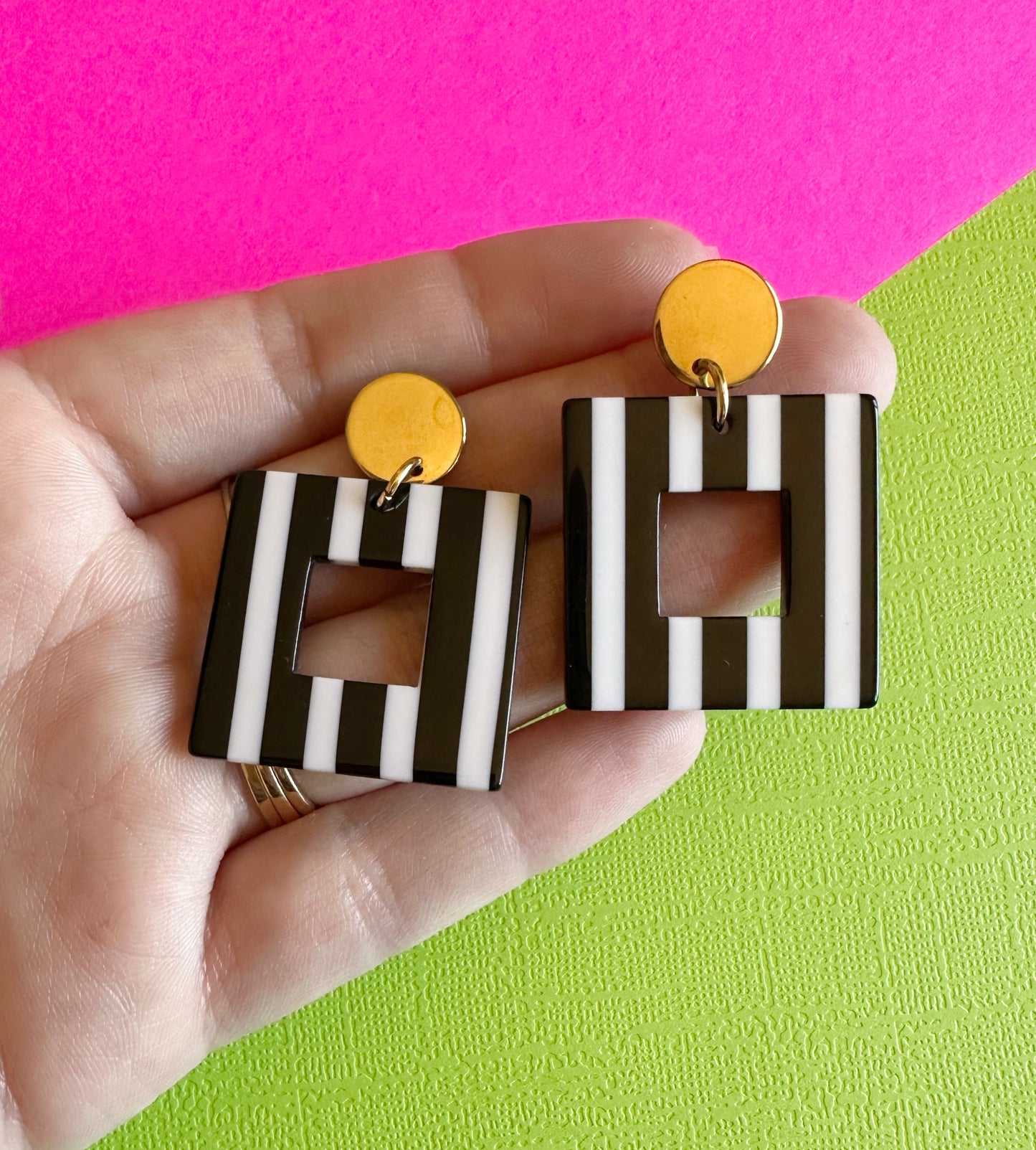 Black & White Striped Squares